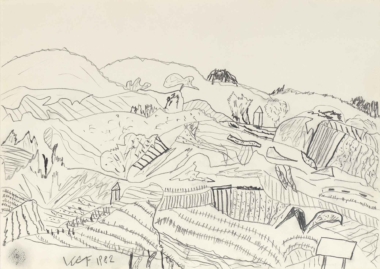 LANDSCHAFT - 1982, Graphit auf Papier, 32 x 44,9 cm Fleck Karl Anton