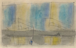 LYONEL FEININGER, VERTICAL-HORIZONTAL - 1950, Aquarell, Tusche auf Papier, 32,2 x 47,8 cm Feininger Lyonel