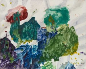 MAX WEILER, LANDSCHAFT ALS BLUME - 1988, Eitempera auf Leinwand, 80 x 100 cm Weiler Max
