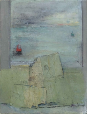 NICOLE BOTTET, LE PORT - 2024, Öl, Collage auf Leinwand, 65 x 50 cm Bottet Nicole