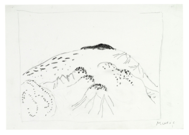 SIENESISCHE LANDSCHAFT - um 1950, Bleistift auf Papier, 21 x 29,7 cm Music Zoran