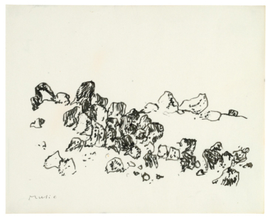 STEINLANDSCHAFT - 1978, Tusche auf Papier, 21 x 26,4 cm Music Zoran