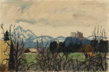 SALZBURG, BLICK AUF DIE FESTUNG - 1946, Aquarell auf Papier, 33,7 x 50,5 cm, A 605 Peiffer Watenphul Max