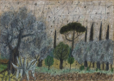LANDSCHAFT IN GRIECHENLAND - 1968, Öl auf Sackleinen, 65 x 91,5 cm Peiffer Watenphul Max