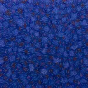 DAS HAUS DER ROTEN LAMPIONS AM MEER - 2024, Öl auf Leinwand, 100 x 100 cm Strohte Alexander