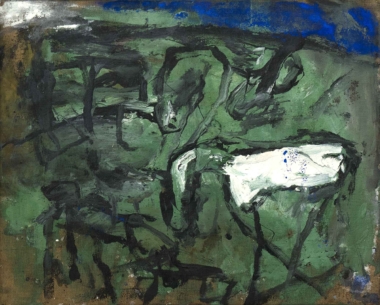 VERRA - 1992, Öl auf Rupfen, 80,5 x 100,2 cm Schumacher Emil
