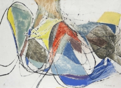 RHYTMISCHE KOMPOSITION - 1956, Öl auf Papier, 40 x 55,2 cm Aduatz Friedrich