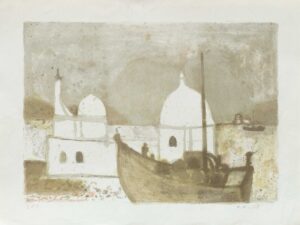 RUDOLF HRADIL, ÄGINA (Griechenland) - um 1970, Lithographie, ca. 36 x 50 cm (44,5 x 59,3 cm) Hradil Rudolf