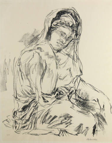 TRAUERNDE FRAU - 1964 aus "Bekenntnis zu Hellas", Lithographie, Exemplar: 34/65, 59,7 x 52 cm (66,7 x 52,5 cm), WW242 Kokoschka Oskar