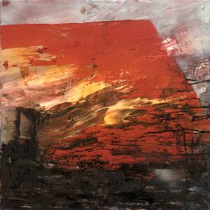 FEUER - 2018, Öl auf Leinwand, 80 x 80 cm Moser Maria