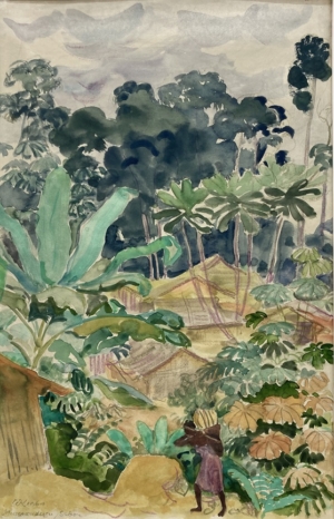 MUSSAWUDUGU, GABON - 1964, Aquarell auf Papier, 53 x 35 cm Kaufmann Wilhelm