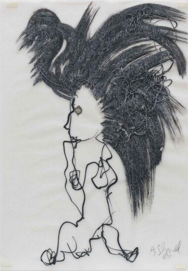 WILDWUCHS - 2024, Tusche auf Transparentpapier, 33,5 x 23,3 cm Schnell Andrea