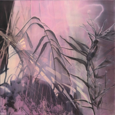 aus der Serie JARDIN PRIVÉ - 2022, Gouache, Acryl auf Leinwand, 90 x 90 cm Wagner Eva