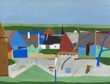 DÄCHER - 1998, Gouache auf Bütten, 37,9 x 49,8 cm Korab Karl