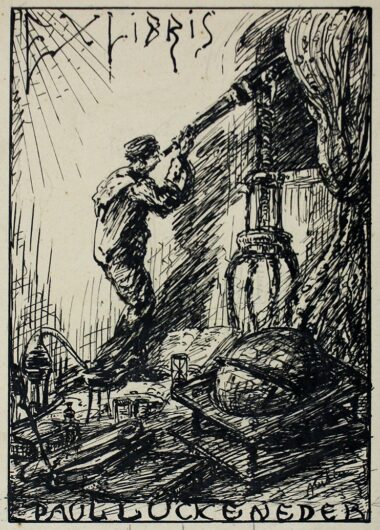EXLIBRIS PAUL LUCKENEDER - 1912, Tusche auf Papier, 39,5 x 30 cm Kubin Alfred