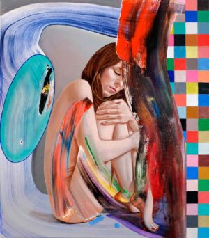 MARTIN PRASKA, WIENER AKTIONISMUS - 2023, Acryl, Öl auf Segeltuch, 80 x 70 cm Praska Martin