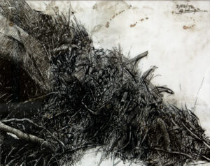 OTHMAR ZECHYR, NATURKATASTROPHE - 1992, Tusche, Feder auf Diamantpapier, 36 x 45 cm Zechyr Othmar