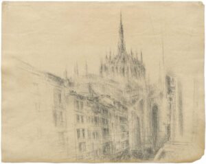 WILHELM THÖNY, MAILÄNDER DOM - 1931, Bleistift auf Papier, 34,5 x 43,5 cm Thöny Wilhelm