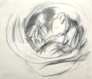 WOLFGANG HOLLEGHA, STILLLEBEN (SCHÜSSEL) - 1963, Bleistift auf Papier, 35,6 x 41,3 cm Hollegha Wolfgang