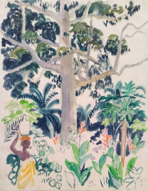 DER GROSSE KAPOKBAUM IN LAMBARÉNÉ - 1963, Aquarell auf Papier, 58,5 x 45 cm Kaufmann Wilhelm