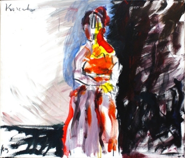 KASSANDRA - 2012,
Acryl, Kohle auf Leinwand,
60 x 70 cm Zens Herwig