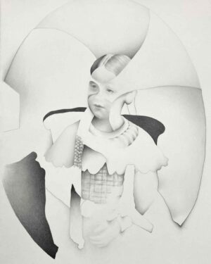 MÄDCHEN AUF STUHL - 2021, Bleistift auf Papier, 105 x 76 cm, EG21042 Gruber Erich