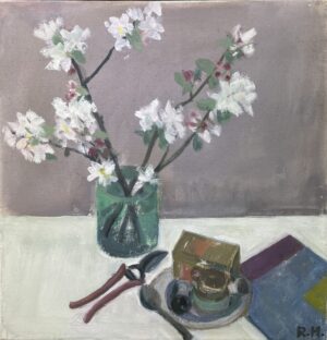 Rudolf Hradil, STILLLEBEN (Apfelblüten) - 2000, Öl auf Leinwand, Salzburg Museum (Erbschaft 2023) © Fotograf Tolga Salpat Hradil Rudolf