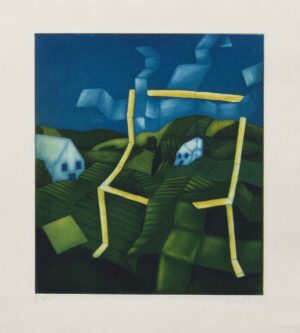 GEHENDE LANDSCHAFT - 1991, Aquatintaradierung, 39,5 x 34,5 cm (65,3 x 49,3 cm) Möseneder Eva