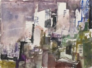 NEW YORK, MANHATTAN - 1999, Aquarell auf Bütten, 37,8 x 50,5 cm Hradil Rudolf