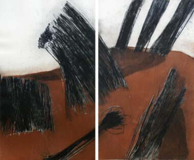 OHNE TITEL - 1998, Farbaquatintaradierung, Diptychon, 99,8 x 59,7 cm (99 x 119,4 cm) Bosch Eva