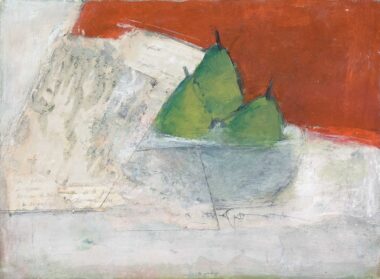 RECOLTE - 2023, Mischtechnik, Öl, Graphit, Collage auf Papier, 28,5 x 38,3 Bottet Nicole