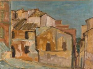 ROM, VORORT - 1950er, Öl auf Leinwand, 43,5 x 59,2 cm, WVZ 709, Salzburg Museum (Erbschaft 2023) © Fotograf Hannes Auer Hradil Rudolf