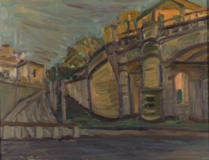 RÖMISCHE STADTMAUER - 1954, Öl auf Karton, 55,2 x 70,2 cm, WVZ 578, Salzburg Museum (Erbschaft 2023) © Fotograf Hannes Auer Hradil Rudolf