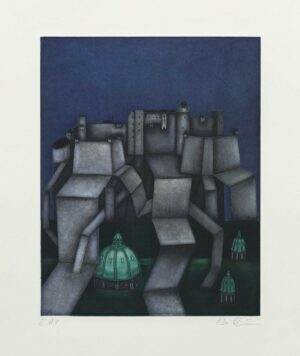 SALZBURG ENTFALTET, Farbaquatintaradierung, 43,5 x 34 cm (64 x 50,5 cm) Möseneder Eva