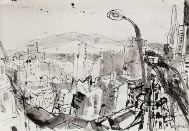 SAN FRANCISCO - 1995, Feder, Rohrfeder, Pinsel, Tusche laviert auf Papier, 35,1 x 50,1 cm, WVZ 2995 Hradil Rudolf