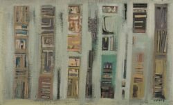 TEMPELBILD - UM 1956, Öl auf Holzplatte, 59,5 x 98 cm Aduatz Friedrich