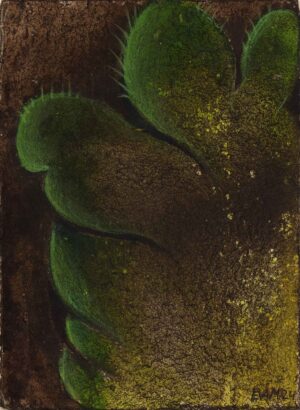 aus der Serie IM MOOR - 2024, Mischtechnik auf Bütten, ca. 20,5 x 15 cm Möseneder Eva