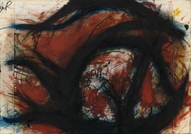 ARNULF RAINER, OHNE TITEL (Übermalung) - 1989-1990, Mischtechnik auf Papier auf Holzplatte, 51 x 72,5 cm Rainer Arnulf