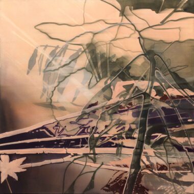 DURCH DAS GEHÖLZ - 2021, Acryl auf Leinwand, 90 x 90 cm Wagner Eva