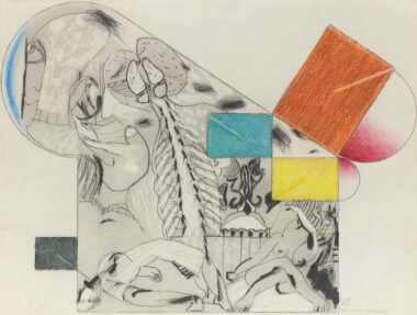 GERÄT TIEFER ZUNEIGUNG - 1969, Graphit, Wachskreide auf Papier, 60 x 80 cm Fleck Karl Anton