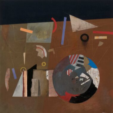 SCHRÄGER HORIZONT - 2021, Gouache, Collage auf Bütten, 29 x 30 cm Korab Karl