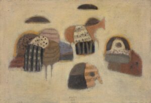 ZORAN MUSIC, MERCATO DEL MARTEDI - 1953, Öl auf Leinwand, 52 x 73 cm Music Zoran