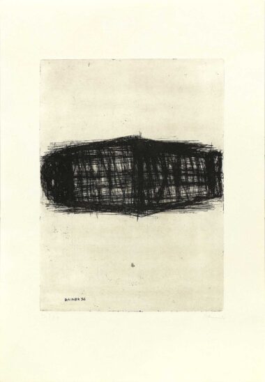 GRABFIGUR - 1956, aus Mappe "HOLLEGHA, MIKL, PRACHENSKY, RAINER", Radierung, Exemplar: B 21, ca. 34,6 x 25,3 cm (52,3 x 36,4 cm) Rainer Arnulf