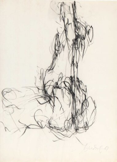 OHNE TITEL - 1969, Kohle auf Papier, ca. 64,5 x 47,5 cm Bischof Peter