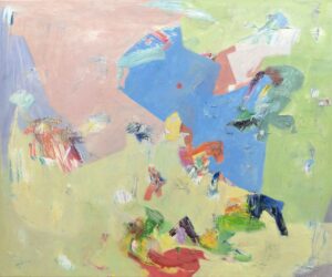 OHNE TITEL - 2024, Öl auf Leinwand, 100 x 120 cm Taupe Johann Julian