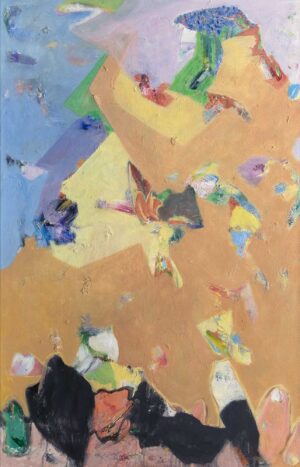 OHNE TITEL - 2025, Öl auf Leinwand, 140 x 90 cm Taupe Johann Julian