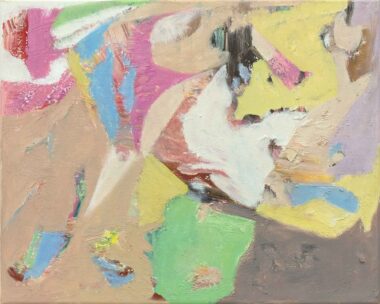 OHNE TITEL - 2025, Öl auf Leinwand, 40 x 50 cm Taupe Julian