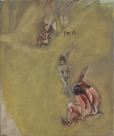 REITER IM WALD - 2014, Öl auf Leinwand, 62 x 52 cm Anzinger Siegfried