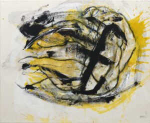 ALS ICH DIE FLÜGEL VERLOR - 2025, Öl, Acryl auf Leinwand, 90 x 110 cm Mlenek Hannes