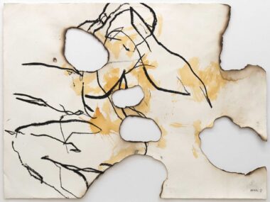 AUFLÖSUNG ALS REAKTION - 2025, aus der Serie FEUER, DU HAST MIR DIE SEELE VERBRANNT, Öl, Acryl auf Kupferdruckpapier, 77 x 107 cm(95,5 x 125,5 cm) Mlenek Hannes